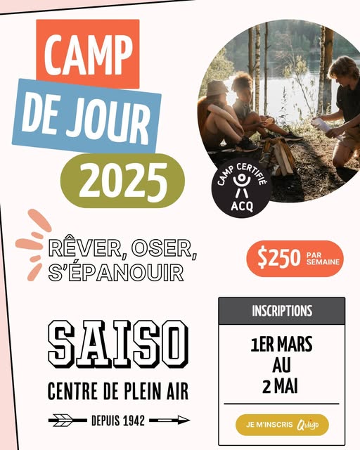 !CAMP DE JOUR! Vous étiez impatients de la connaitre, la date est enfin fixée!